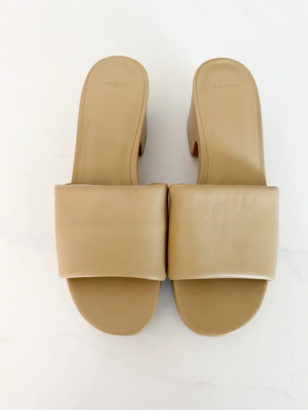 Vince Polina Leather Slide Platform Sandals Sz 41/US 10 MSRP $295 NEW
